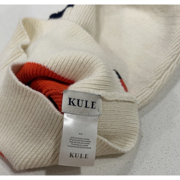 KULE Ivory Navy Orange The Mortitz Balaclava Ski Mask Hat - Picture 6 of 9